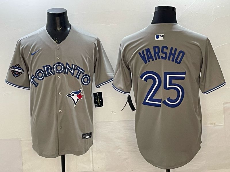 Men Toronto Blue Jays #25 Varsho Grey 2026 Nike Game MLB Jersey 005